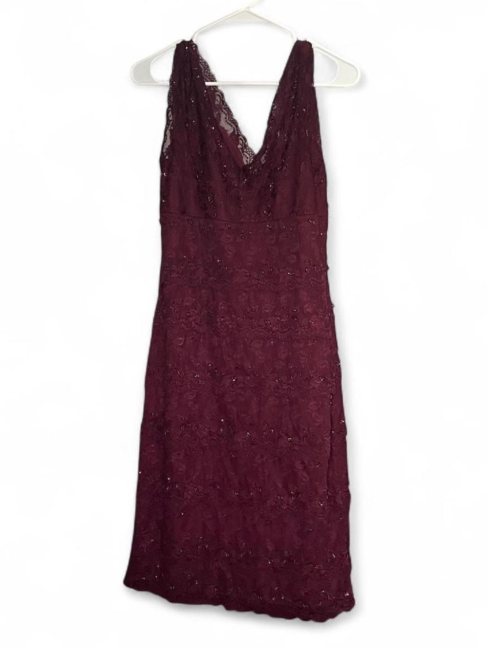 RSVP Burgundy Beaded Lace Midi Dress | Size 12 | Romantic Goth Whimsigoth | NWT
